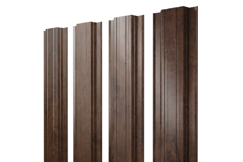 Штакетник Прямоугольный с прямым резом Grand Line 0,4 Print Premium Antique Wood TwinColor