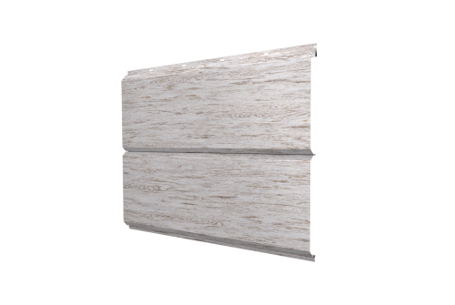 Софит металлический ЭкоБрус new Grand Line без перфорации 0,45 Print Elite с пленкой Snow Wood TwinColor