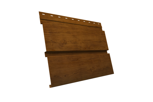 Софит металлический Квадро Брус Grand Line без перфорации 0,45 Print-Double Elite с пленкой Golden Wood