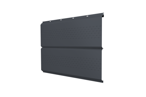 Софит металлический ЭкоБрус new Grand Line c перфорацией 0,45 PE-Double RAL 7024 мокрый асфальт