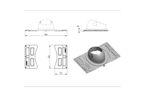Элемент доборный к основанию Krovent Base-VT General черный