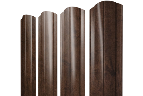 Штакетник Круглый фигурный Grand Line 0,45 Print-Double Premium Antique Wood
