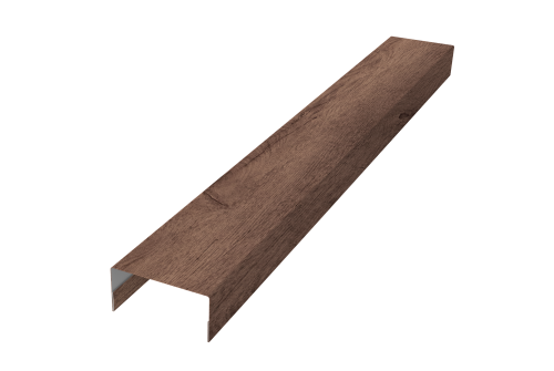 Крышка забора для горизонтального монтажа штакетника Grand Line 0,45 Print Premium Almond Wood Fresh (2,5м)