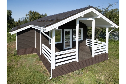 Фасадная панель Grand Line Состаренный кирпич Design Plus корица с черным швом