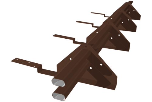 Снегозадержатель трубчатый для композитной черепицы Roman RAL 8017 (3м)