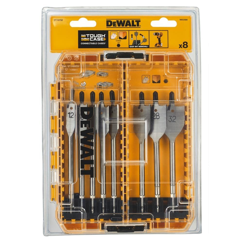 Набор перьевых свёрл по дереву DeWalt DT70750 (8 шт)