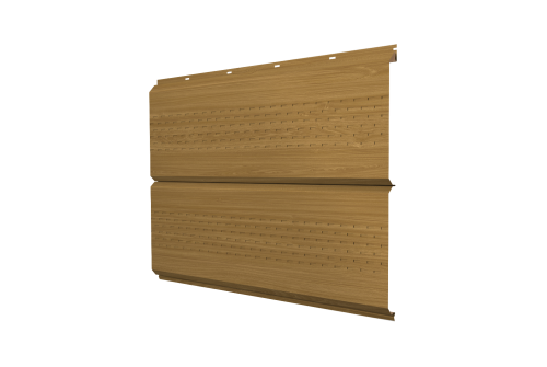Софит металлический ЭкоБрус new Grand Line c перфорацией 0,45 Print Elite Honey Wood TwinColor