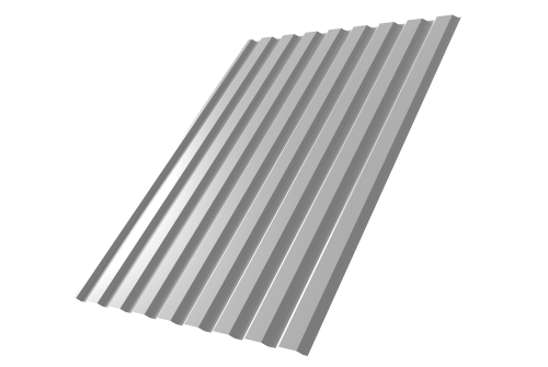Профнастил С20A Grand Line 0,5 Satin RAL 9006 бело-алюминиевый