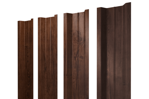 Штакетник П-образный B с прямым резом Grand Line 0,45 Print Premium Cherry Wood Fresh TwinColor