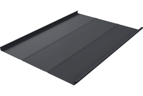 Фальц двойной стоячий Line Grand Line 0,5 Satin Matt с пленкой на замках RAL 7024 мокрый асфальт