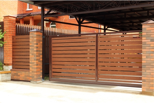 Ламель лицевая 150 забора жалюзи Texas Grand Line 0,45 Print Elite Choco Wood TwinColor