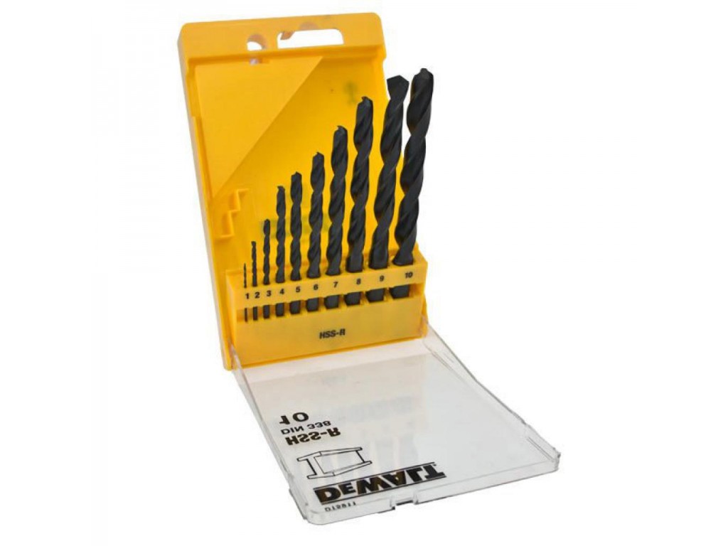 Набор сверл по металлу DeWalt HSS-R 1-10 мм (10 шт)