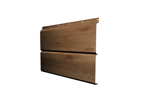 Софит металлический ЭкоБрус 0,345 Grand Line с перфорацией 0,45 Print Premium Pine Wood Fresh