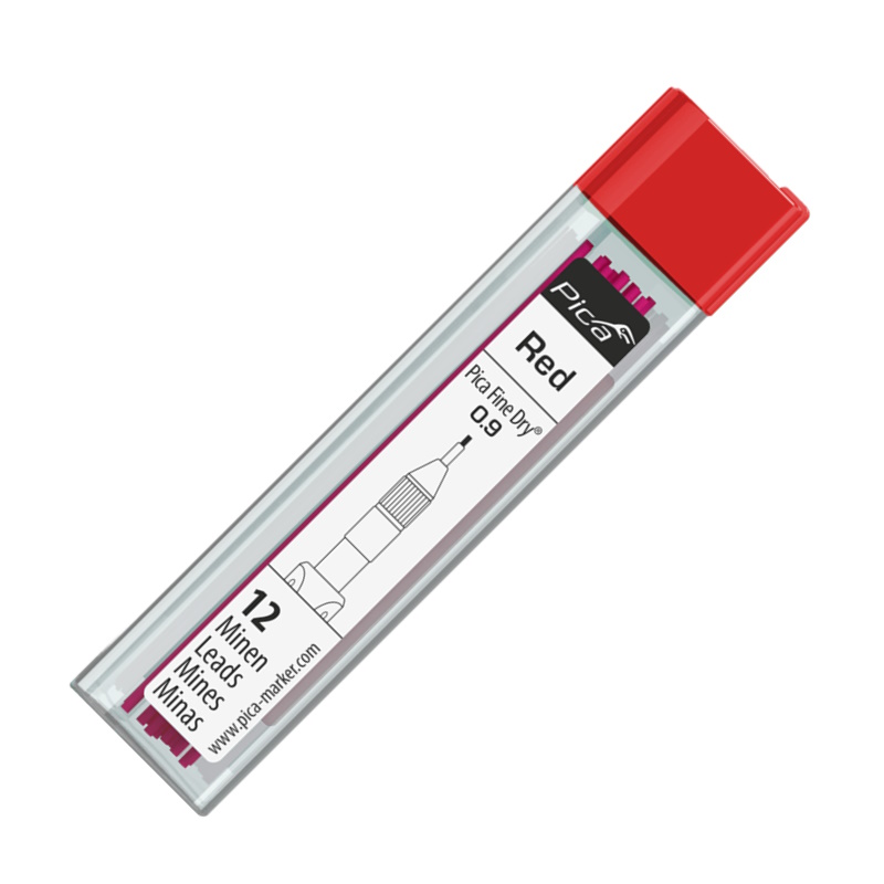 Грифели для карандаша Pica FINE Dry красные (12 шт)