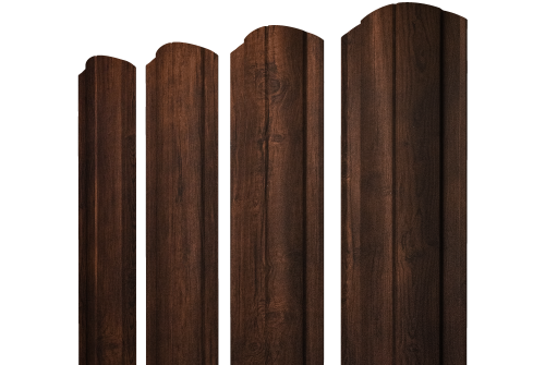 Штакетник Круглый фигурный Grand Line 0,45 Print-Double Premium Cherry Wood Dark F