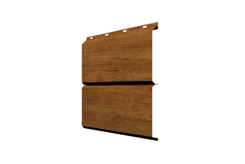 Софит металлический ЭкоБрус 0,345 Grand Line без перфорации 0,45 Print Elite Golden Wood TwinColor