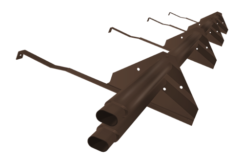 Снегозадержатель трубчатый для керамической/натуральной черепицы RAL 8017 3м (профиль до 74мм)