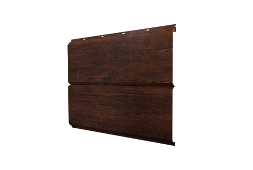Софит металлический ЭкоБрус new Grand Line без перфорации 0,45 Print Premium с пленкой Cherry Wood Dark FTC