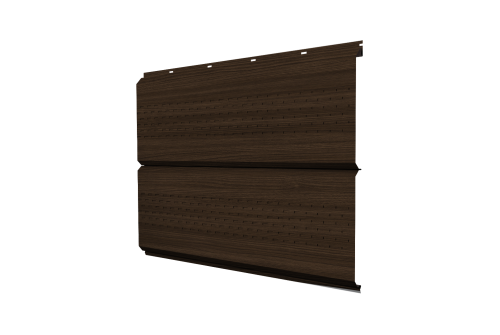 Софит металлический ЭкоБрус new Grand Line c перфорацией 0,45 Print Elite Coffee Wood TwinColor