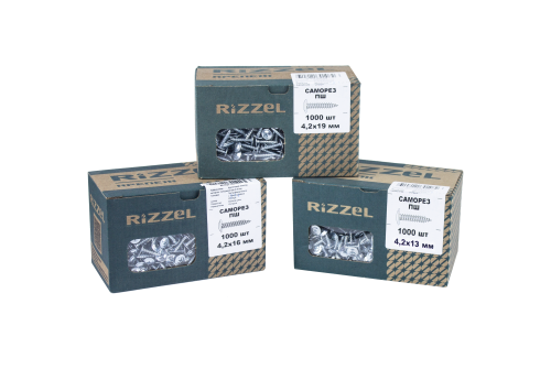 Саморез ПШ Rizzel 4,2х32 (500шт) шлиц PH2, цинк