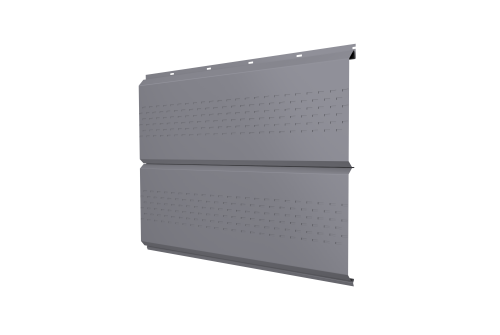 Софит металлический ЭкоБрус new Grand Line c перфорацией 0,5 PE с пленкой RAL 7004 сигнальный серый