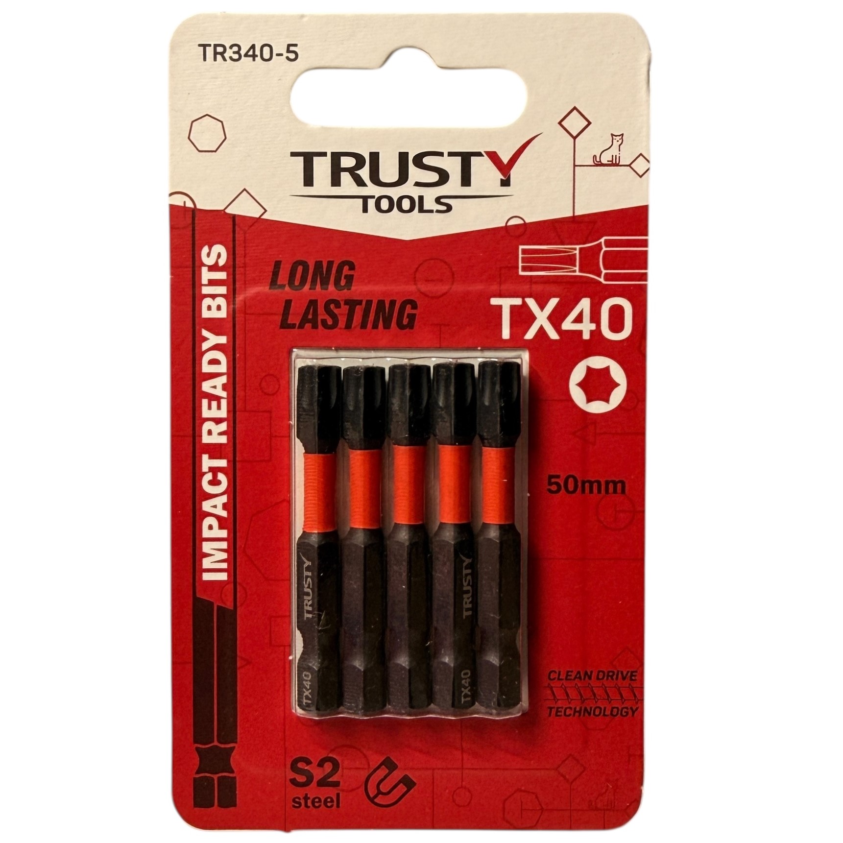 Биты ударные Trusty-Tools TX40 50 мм (5 шт)