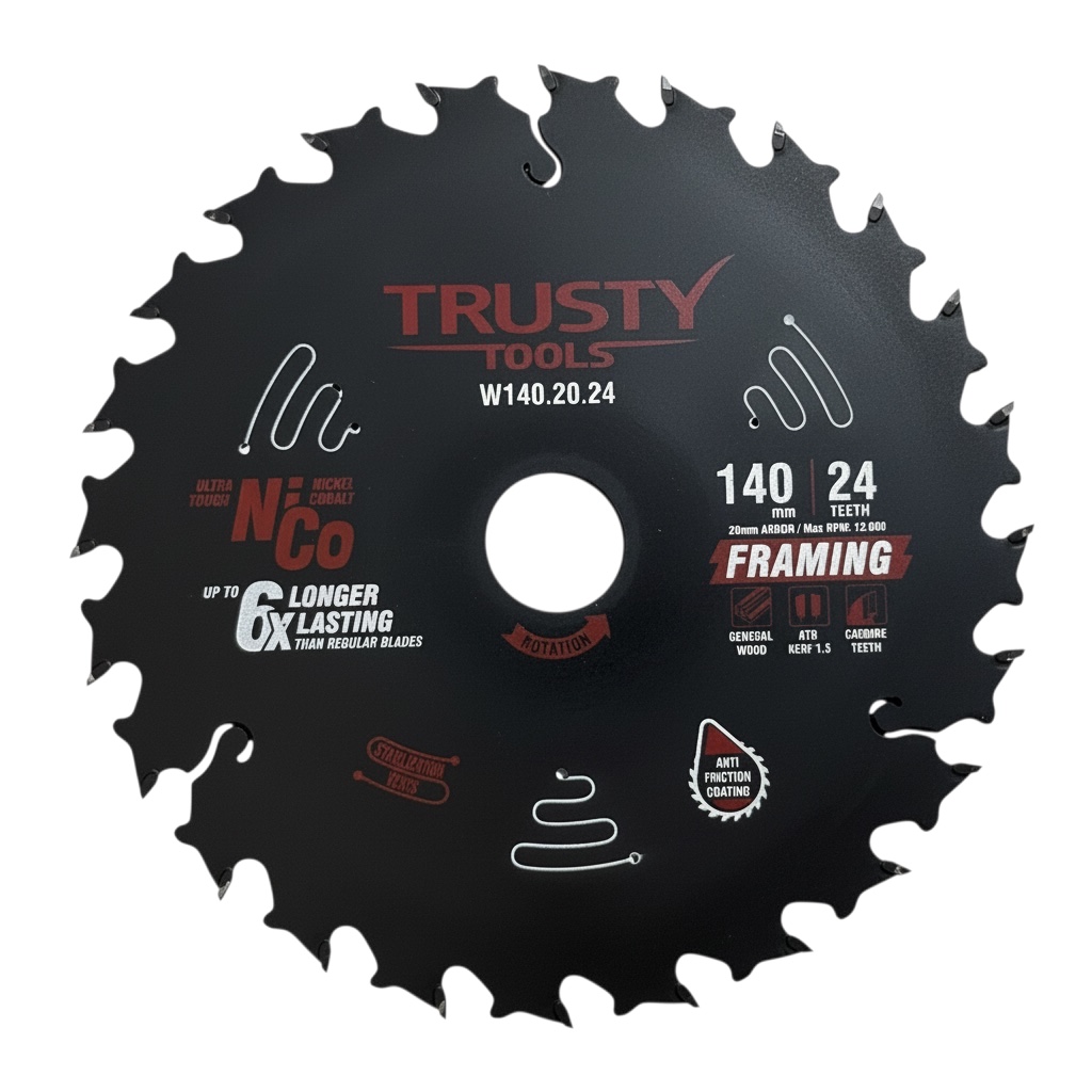 Диск пильный Trusty-Tools Framing по дереву 140х20 24T
