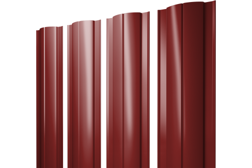 Штакетник Круглый с прямым резом Grand Line 0,5 Satin RAL 3011 коричнево-красный