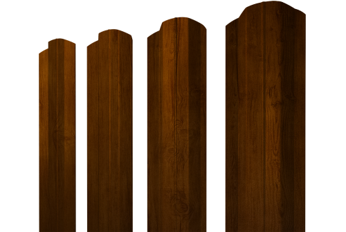 Штакетник М-образный B фигурный Grand Line 0,45 Print Premium Golden Wood Intense FTC