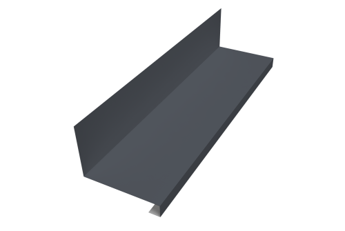 Планка примыкание нижнее к трубе фальц Grand Line 0,45 Drap TR lite RAL 7024 мокрый асфальт (3м)