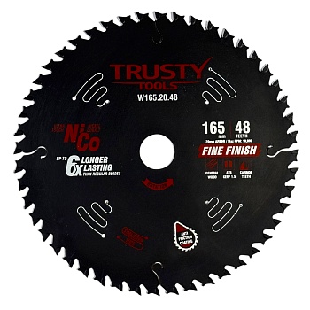 Диск пильный Trusty-Tools Fine Finish чистый рез 165х20 48T