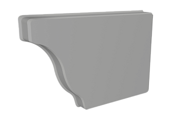 Заглушка желоба правая Vortex Lite 130мм RAL 9006 бело-алюминиевый