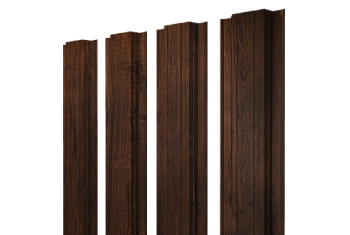 Штакетник Прямоугольный с прямым резом Grand Line 0,45 Print-Double Premium Cherry Wood Dark F
