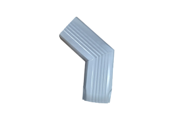 Колено трубы гофрированное боковое левое Vortex Lite 76х102мм PE RAL 9003 сигнальный белый