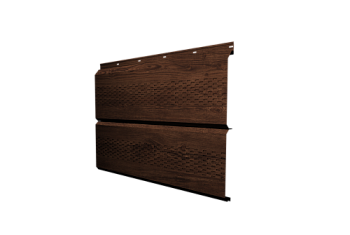 Софит металлический ЭкоБрус 0,345 Grand Line с перфорацией 0,45 Print Elite Cherry Wood TwinColor