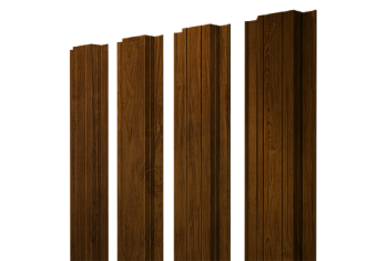 Штакетник Прямоугольный с прямым резом Grand Line 0,45 Print Elite Golden Wood TwinColor