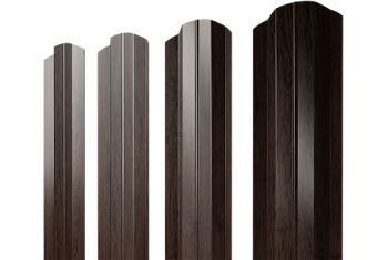 Штакетник М-образный B фигурный Grand Line 0,45 Print Premium Antique Wood TwinColor
