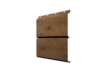 Софит металлический ЭкоБрус new Grand Line без перфорации 0,45 Print Premium с пленкой Pine Wood Fresh