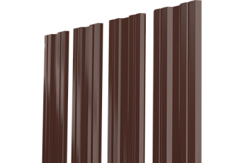 Штакетник Twin XL с прямым резом Grand Line 0,45 Drap TwinColor RAL 8017 шоколад