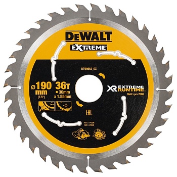 Диск пильный DeWalt EXTREME RUNTIME по дереву 190x30 36T