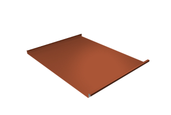 Фальц двойной стоячий Grand Line 0,5 Satin Matt с пленкой на замках RAL 8004 терракота