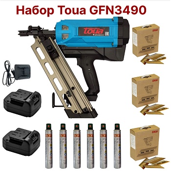 Набор Toua GFN3490 + гвозди 90 мм ершёные + баллоны