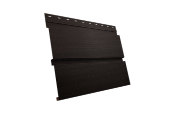 Софит металлический Квадро Брус Grand Line без перфорации 0,45 Print Elite с пленкой Coffee Wood TwinColor