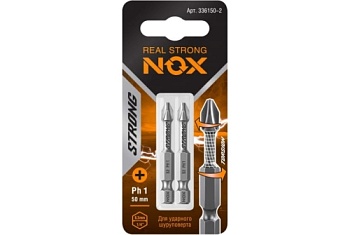 Бита торсионная Nox Strong Ph1х50мм E6,3 2 штуки карта (336150-2)