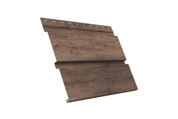Софит металлический Квадро Брус Grand Line с перфорацией 0,45 Print Premium с пленкой Almond Wood Fresh
