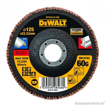 Круг лепестковый DeWalt 125 x 22.2 мм, 60G DT3266-QZ