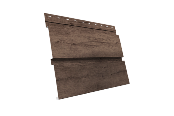 Софит металлический Квадро Брус Grand Line без перфорации 0,45 Print Premium с пленкой Almond Wood Fresh