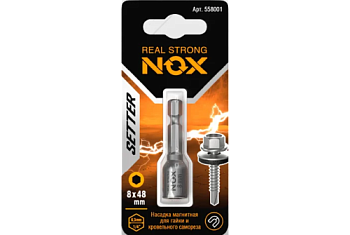 Ключ-насадка магнитная Nox Nut Setter 8x48мм 1 штука карта (558001)