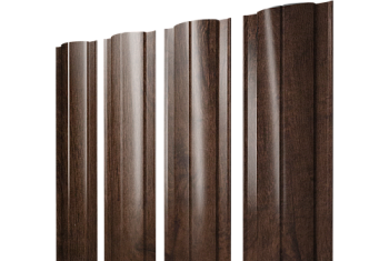 Штакетник Круглый с прямым резом Grand Line 0,45 Print-Double Premium Antique Wood