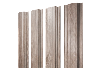 Штакетник Прямоугольный с прямым резом Grand Line 0,45 Print Elite White Wood TwinColor